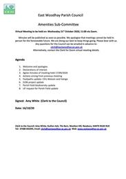 Amenities Committee Meeting 21/10/20 10:30am
