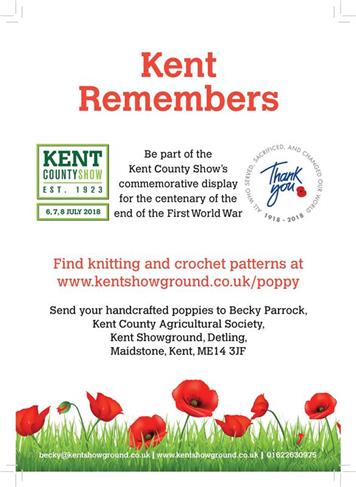  - Kent Remembers - Get creative making Poppies for the Kent County Show