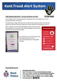 Latest online fraud alerts from Kent Police
