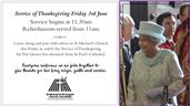 Live screening of Service of Thanksgiving