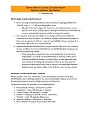 Report from Cllr Lucy Shires, Norfolk County Council