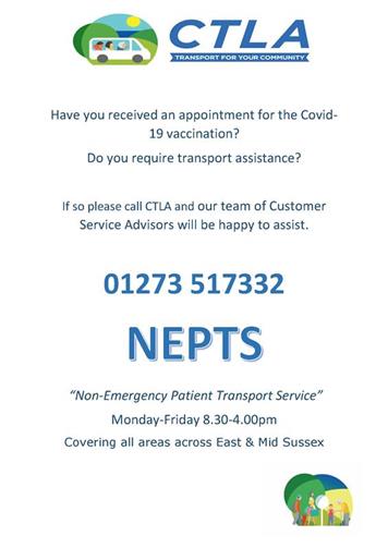  - Transport for Covid-19 Vaccination Hub