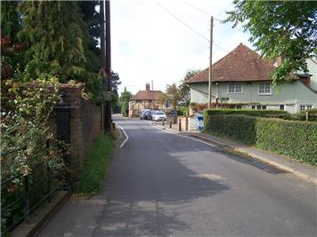 Restricted view of cars approaching the road calming. - Bredgar Traffic Petition