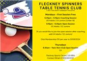 Fleckney Spinners Table Tennis Club Sessions
