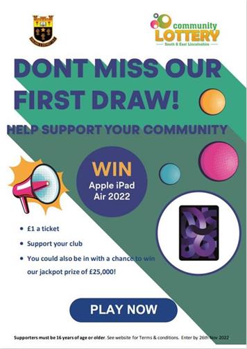 - Support your club with the Community Lottery!