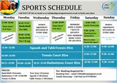 Sports Schedule September- December 2022