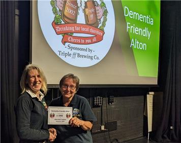 Thank you Alton Beer Festival - Donation received from Alton Beer Festival