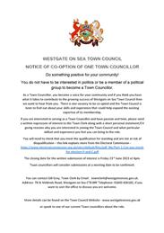 Notice of Co-Option of One Town Councillor