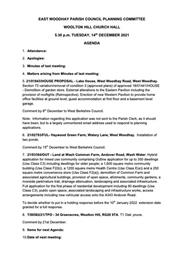 Planning Meeting 14/12/21