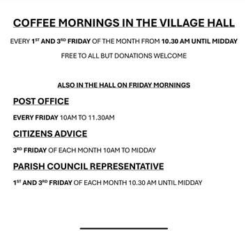  - Parish Council at Coffee Mornings