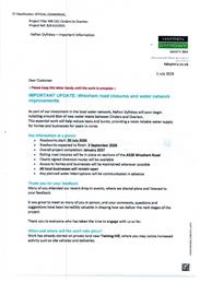 Wrexham Road Closure Notice Water Network Improvements
