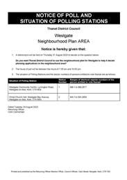 Neighbourhood Plan Referendum - Notice of Poll and situation of polling stations