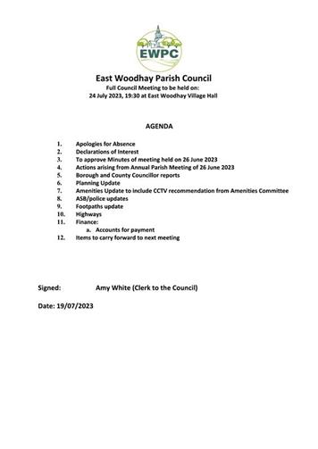  - EWPC Meeting 24 July 2023