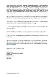 Temporary Traffic Regulation Order