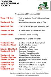 DHS Programme of Events for 2026/27