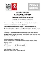 DANE LANE, HARTLIP TEMPORARY PROHIBITION OF DRIVING