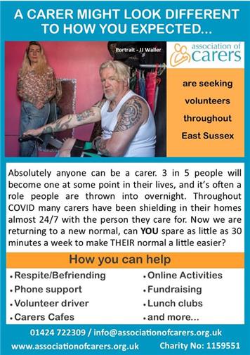  - The Association of Carers are looking for Volunteers