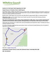 Road Closure -Bushton, Clyffe Pypard from 11 March – 15 March 2021
