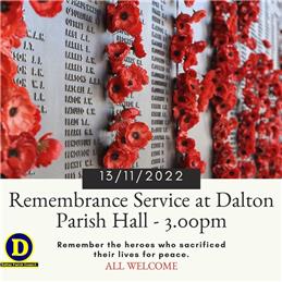 Remembrance Service Dalton Parish Hall