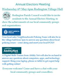 Elector's Meeting, Police surgery, digital drop in