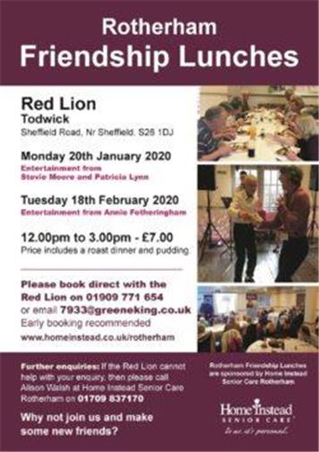  - Friendship Lunches - Red Lion Todwick