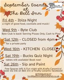 September Events at The Bell