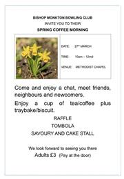 Bishop Monkton Bowling Club Spring Coffee Morning