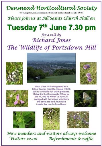  - Talk on June 7th The Wildlife of Portsdown Hill