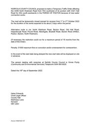 Temporary Traffic Order