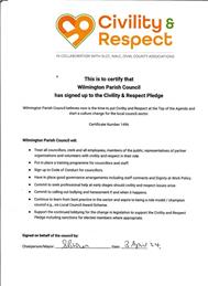 The Parish Council Signs Up to the Civility & Respect Pledge