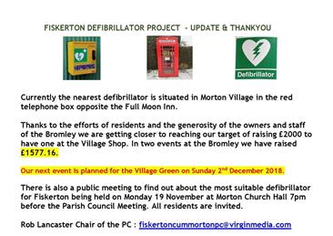  - Defibrillator Update Thanks & Public Meeting