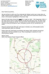 Ash dieback works 14th-15th September
