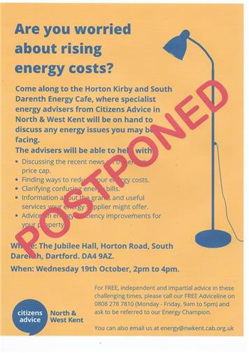  - Rising Energy Costs open afternoon at the Jubilee Hall