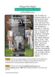 CANCELLED: Village Film Night.