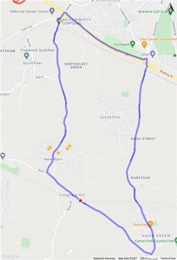  - Temporary Road Closure - B260 Longfield Road, Longfield - Between 02.00hrs and 23.59hrs on 19th December 2021