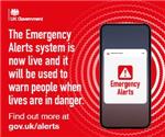 Emergency alert system and test on 23 April