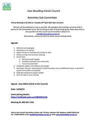 Amenities Committee Meeting 20/04/21