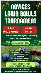 Newcomers bowls competition at West Backwell