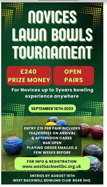  - Newcomers bowls competition at West Backwell