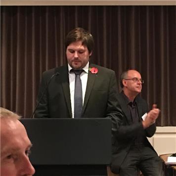 James Palmer giving his speech - National Association of Local Councils Awards Night