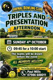Triples & Presentation Afternoon – Sunday 4th October