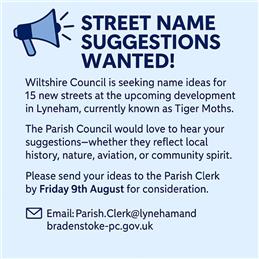 Street Name Suggestions Wanted