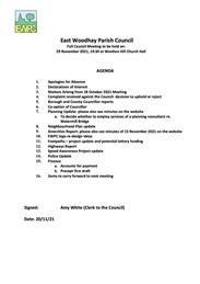 EWPC Meeting 29/11/21at 7:30pm WHCH
