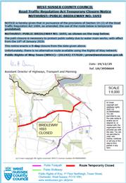 Temporary Closure Notice NUTHURST: PUBLIC BRIDLEWAY NO. 1693