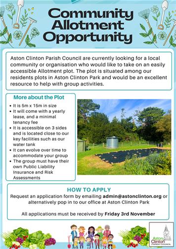  - Community Allotment Opportunity
