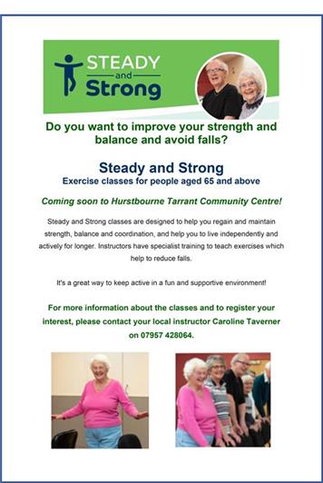  - Steady & Strong Exercise Classes - Coming Soon!