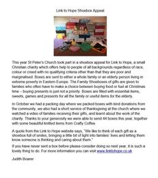St Peter's Church Shoebox Appeal
