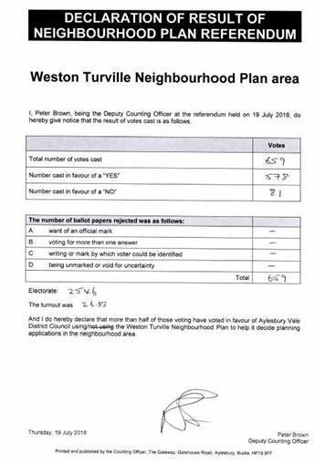  - Neighbourhood Plan Approved