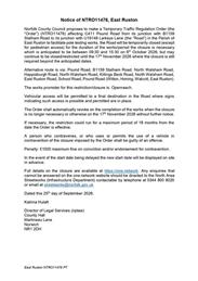 Temporary Traffic Regulation Order