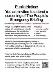 Film - The People's Emergency Briefing, 13 November